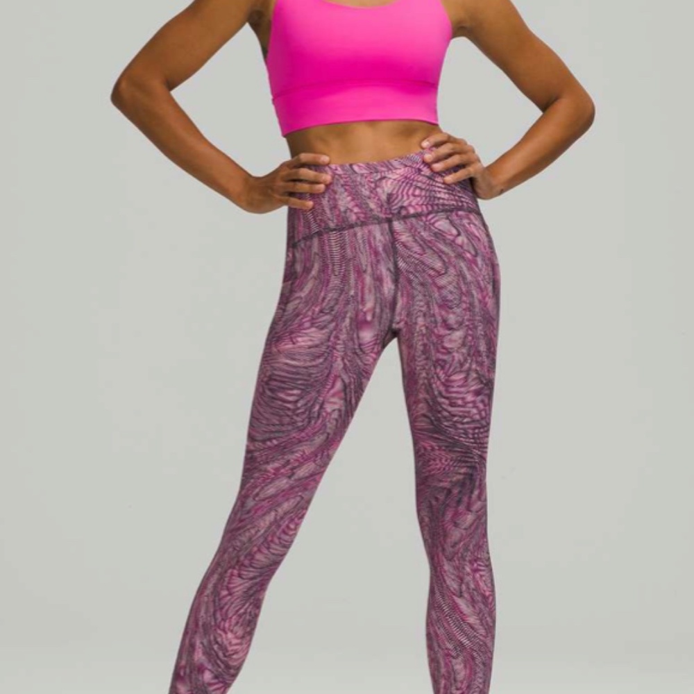 Lululemon Swift Speed High-Rise Legging 28 inch -sonic pink multi- size 0 -- EUC